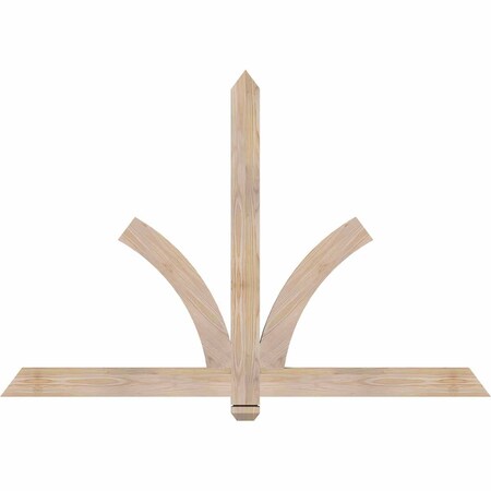 Ekena Millwork Redmond Smooth Timber Gable Bracket, Douglas Fir, 60"W x 40"H x 1 1/2"D x 3 1/2"F, 16/12 Pitch GBW060X40X0204RED00SDF
